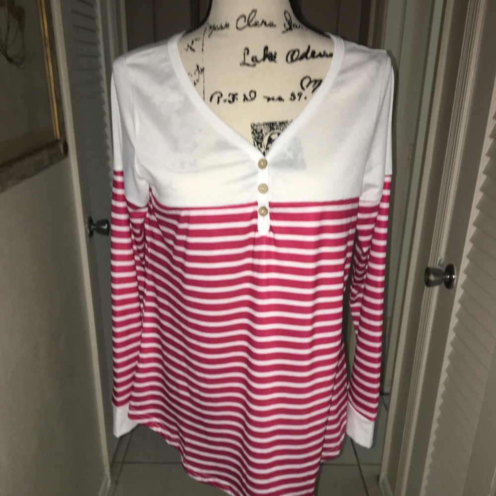 Red and white top